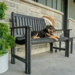 B01 Heritage Bench in black with cute puppy sitting on it