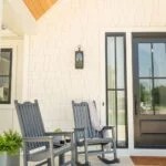 C05 Porch Rockers in Slate Grey on modern farmhouse porch